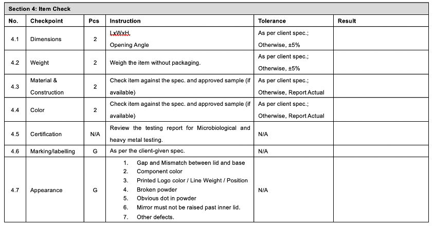 Product Checkpoint and Instruction